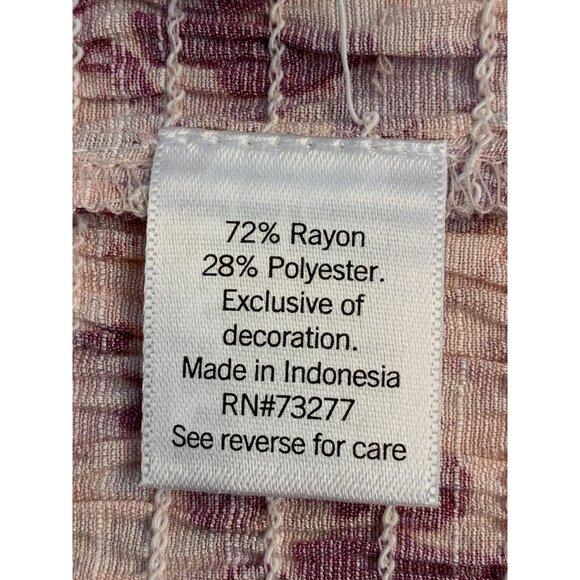 Nine West Womens Floral V-Neck Blouse With Puff Sleeves Size Small - Picture 9 of 9